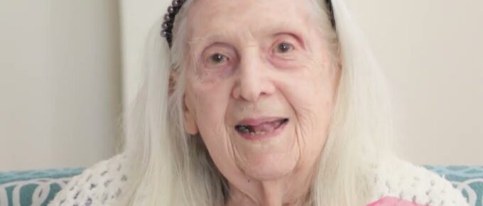 Elaine Penninger celebrating her 99th birthday at Brookstone Terrace of Greensboro