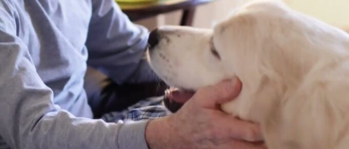 Ramsey from Ruff Love Rescue visiting Brookstone Terrace of Thomasville